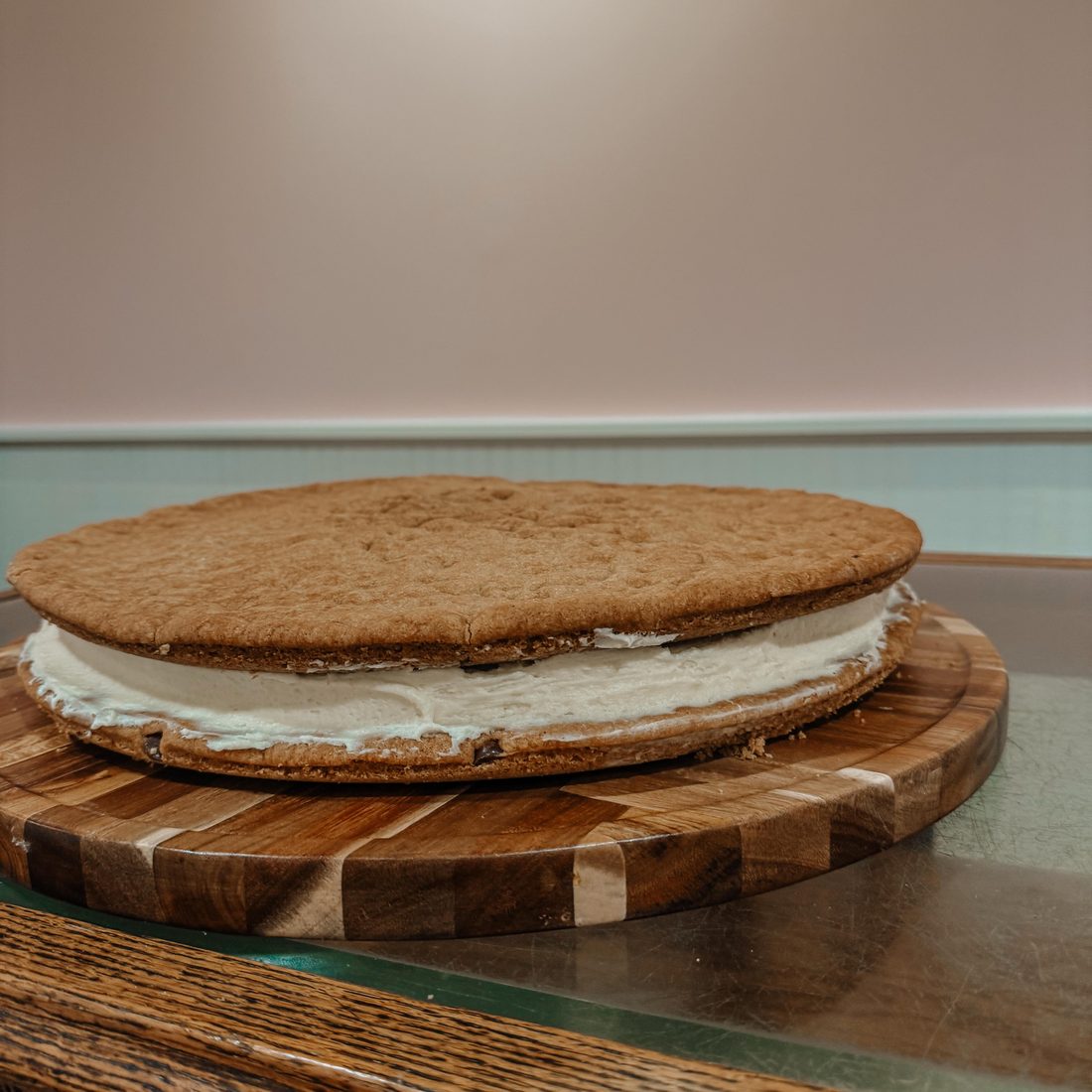 Giant cookie ice cream cake