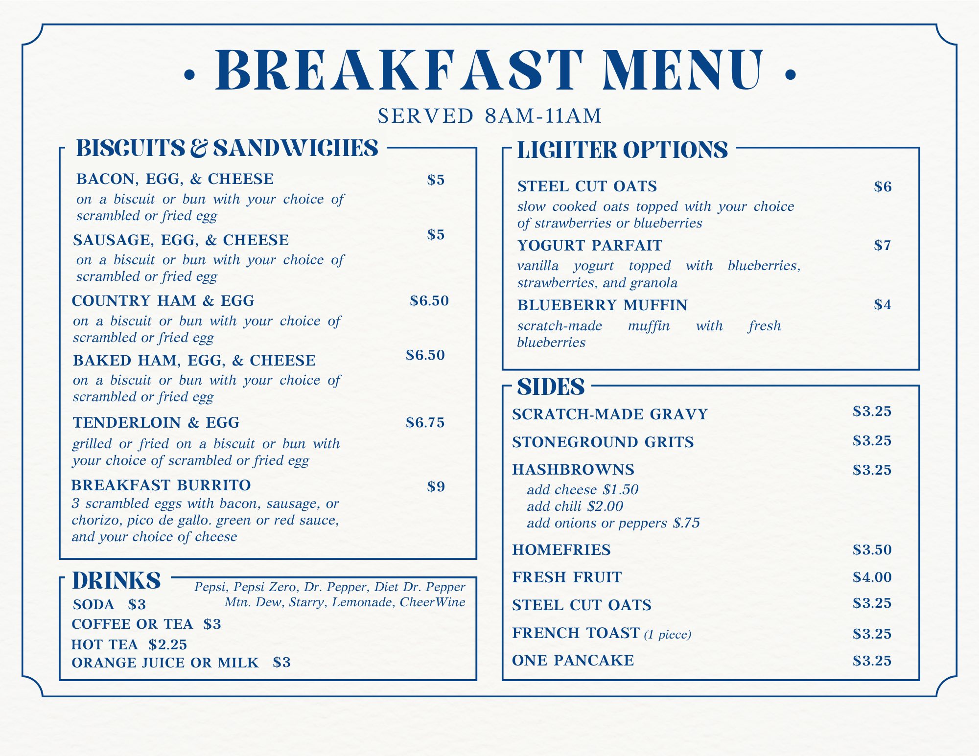 Breakfast Menu 3